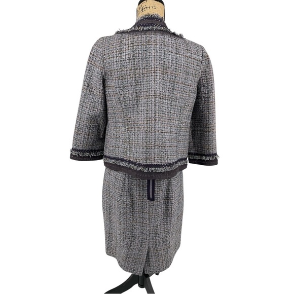 Rebecca Taylor 2 Pc Purple Tweed Dress Jacket‎ A Line Silk Classic Retro Office - Picture 4 of 16